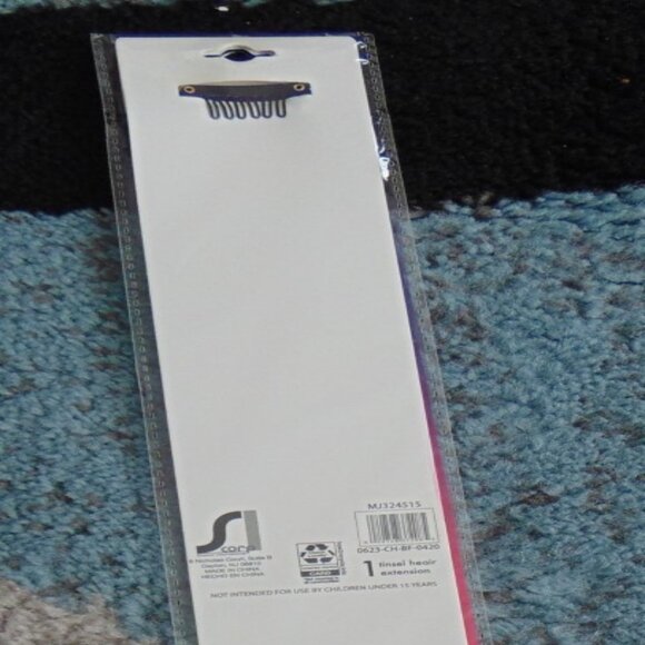 Hair Extensions Halloween Set of 2 Blue & Pink Ombre 19" Straight Comb Clip - Picture 4 of 4